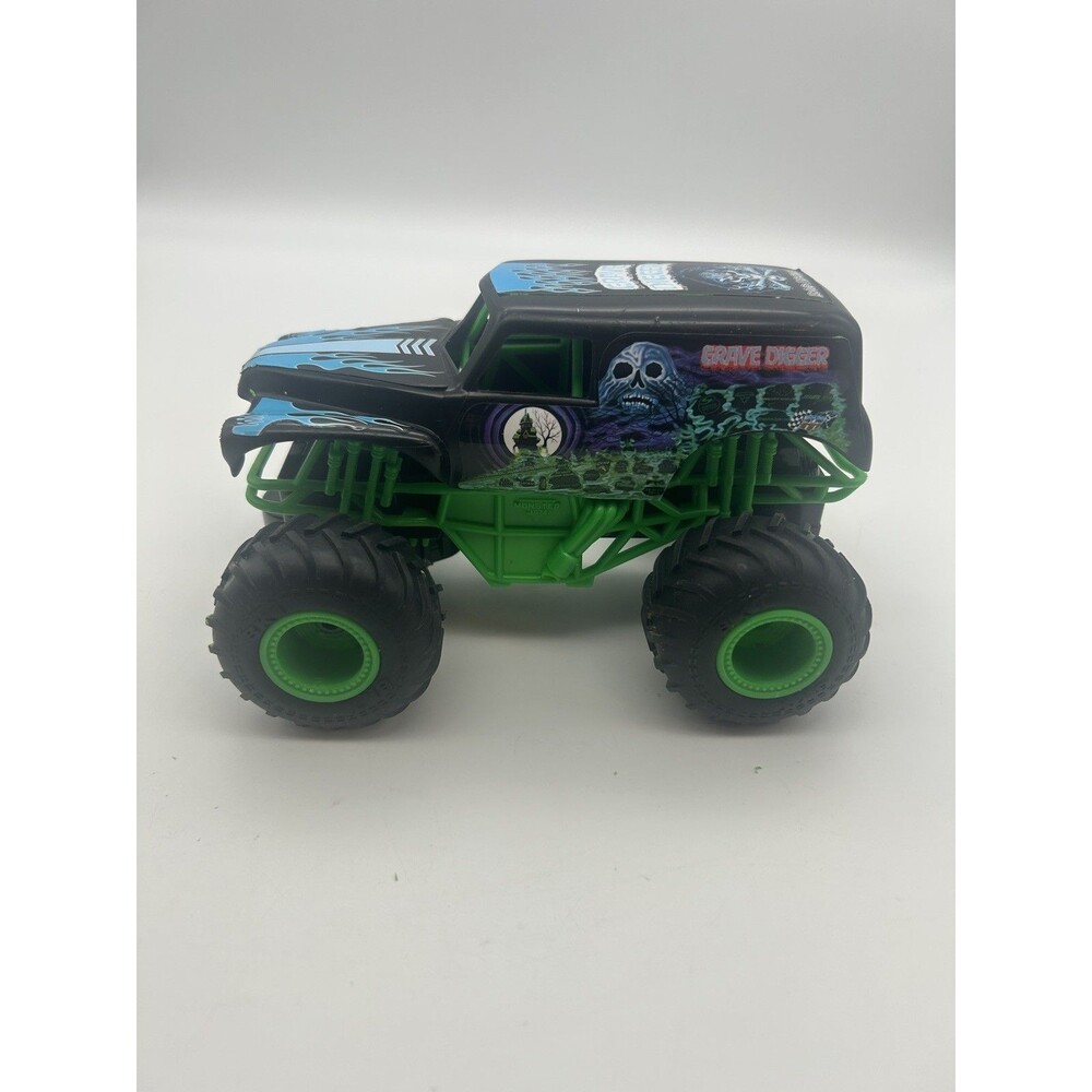 Monster Jam Grave Digger RC Monster Truck Black Green Blue Flames (No Remote)